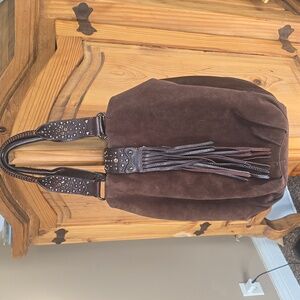 Cole Haan G series Dark Brown Suede Hobo Bag